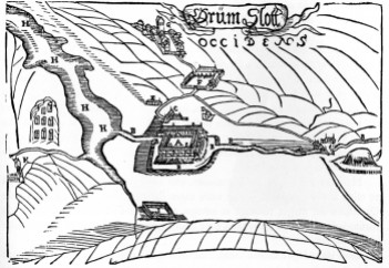 Resens stik af Ørum Slot fra ca. 1680.