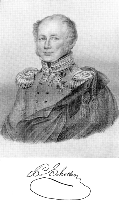 Litografi af von Scholten med hans underskrift.