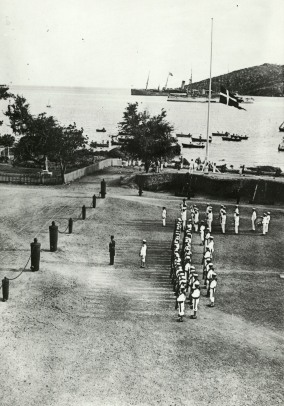 Den officielle overdragelse af øerne i 1917.