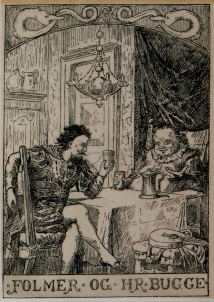 Wørmer-illustration til Chr. Winther: "Hjortens Flugt" (opr. udg. 1855).